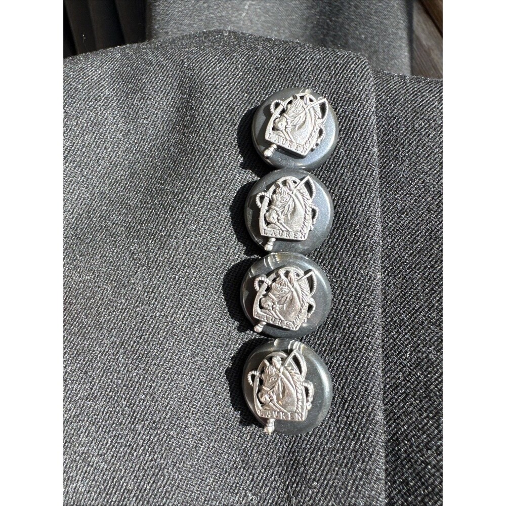 RALPH LAUREN Women's Blazer Size 14w Emblem Button Black Equestrian LRL RL PLUS - Picture 2 of 4